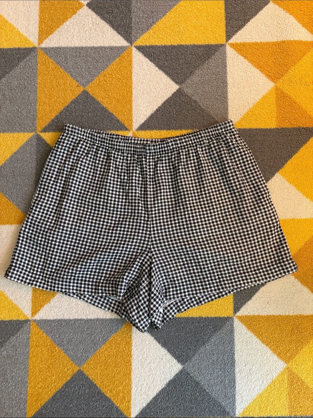 a new day Black & White Gingham High Waist Women's Shorts
